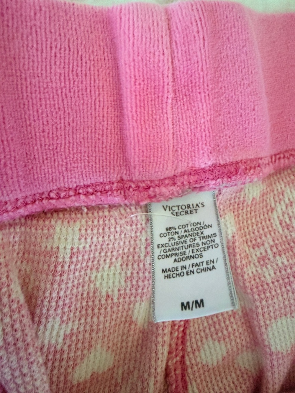 Victoria's Secret  Pink Heart & Star Thermal Pajama Set - Picture 5 of 5
